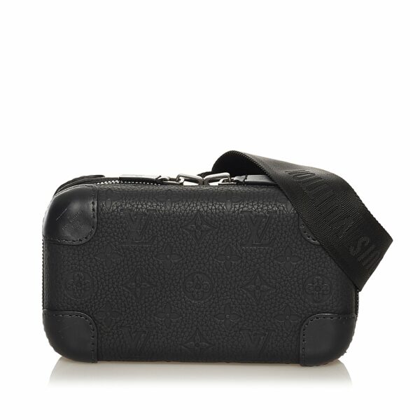 Black LV Taurillion Monogram Horizon Clutch Bag