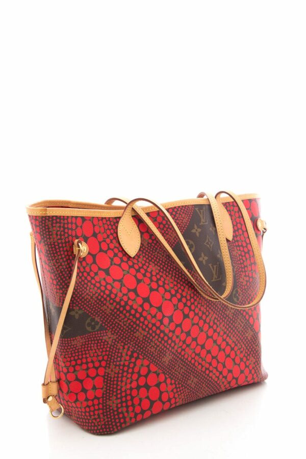 LV Brown & Red Yayoi Kusama Neverfull Handbag - Image 2