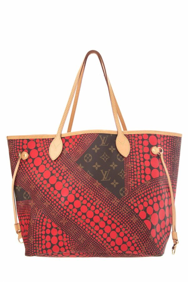 LV Brown & Red Yayoi Kusama Neverfull Handbag - Image 7