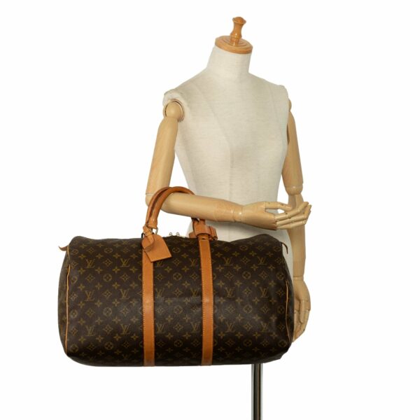 Brown LV Monogram Keepall 50 Travel Bag - Image 12