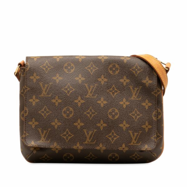 Brown LV Monogram Musette Tango Short Strap Shoulder Bag