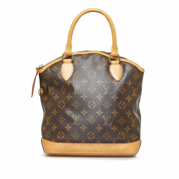 Brown LV Monogram Lockit Vertical Handbag