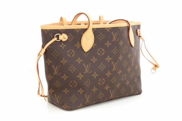 LV Brown Coated Canvas Neverfull PM Tote - Image 3