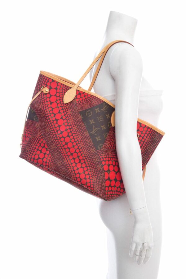 LV Brown & Red Yayoi Kusama Neverfull Handbag