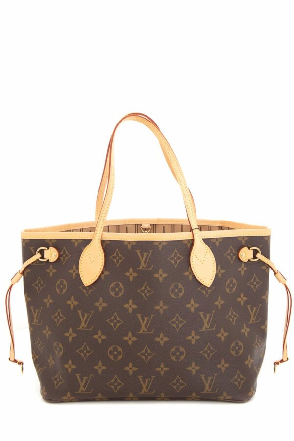 LV Brown Coated Canvas Neverfull PM Tote