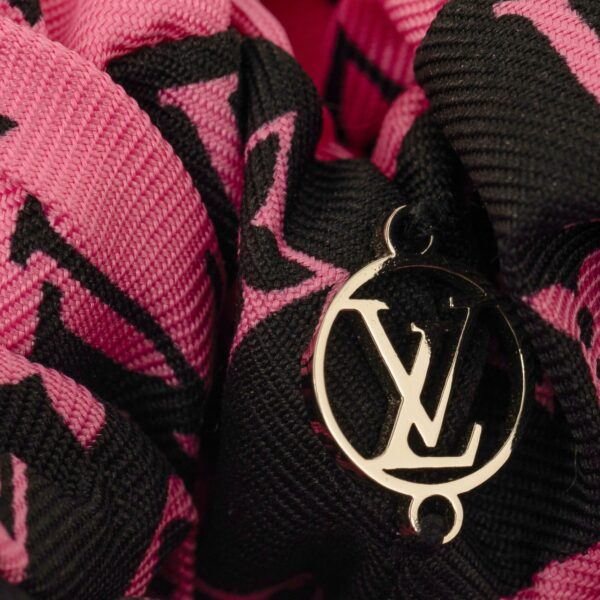 Pink LV Monogram Bee Mindful Chouchou Scrunchie - Image 4