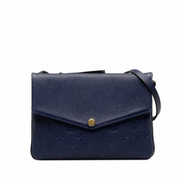 Blue LV Monogram Empreinte Twice Crossbody Bag