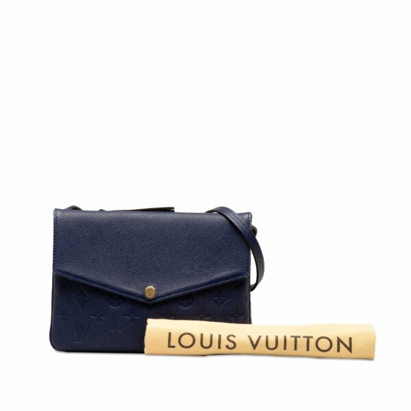 Blue LV Monogram Empreinte Twice Crossbody Bag - Image 15