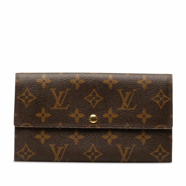 Brown LV Monogram Sarah Long Wallet