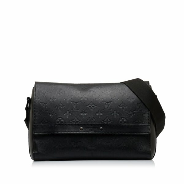 Black LV Monogram Shadow Sprinter Messenger Bag