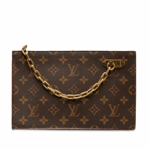 Brown LV Monogram Legacy Chain Clutch