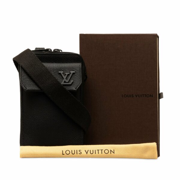 Black LV Aerogram Phone Pouch Crossbody Bag - Image 10