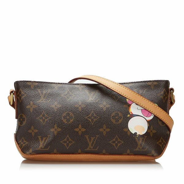 Brown LV Monogram Panda Trotteur Takashi Murakami Crossbody Bag