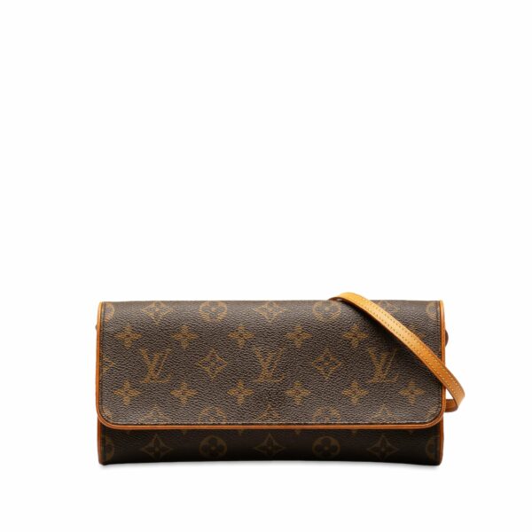 Brown LV Monogram Pochette Twin GM Crossbody Bag