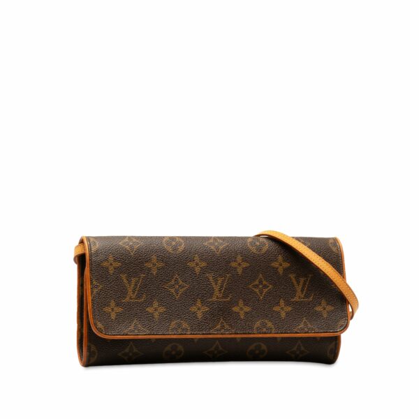 Brown LV Monogram Pochette Twin GM Crossbody Bag - Image 2