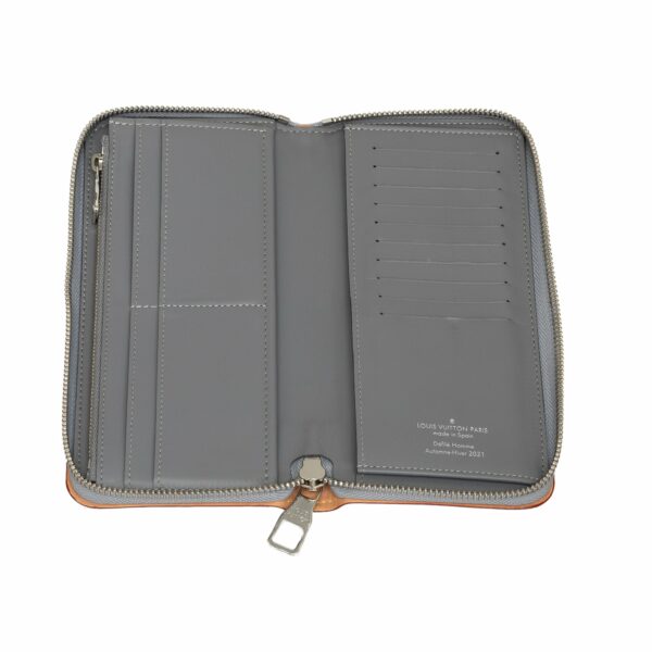 Silver LV Monogram Mirror Vertical Zippy Long Wallets - Image 5