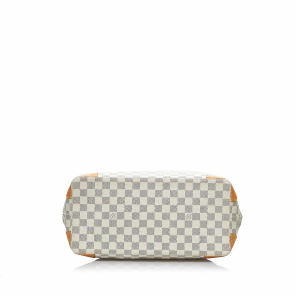 White LV Damier Azur Hampstead MM Tote Bag - Image 4