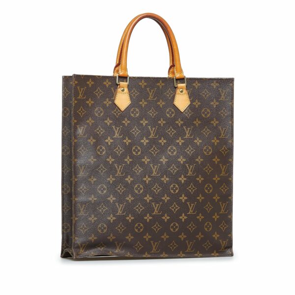 Brown LV Monogram Sac Plat Tote Bag