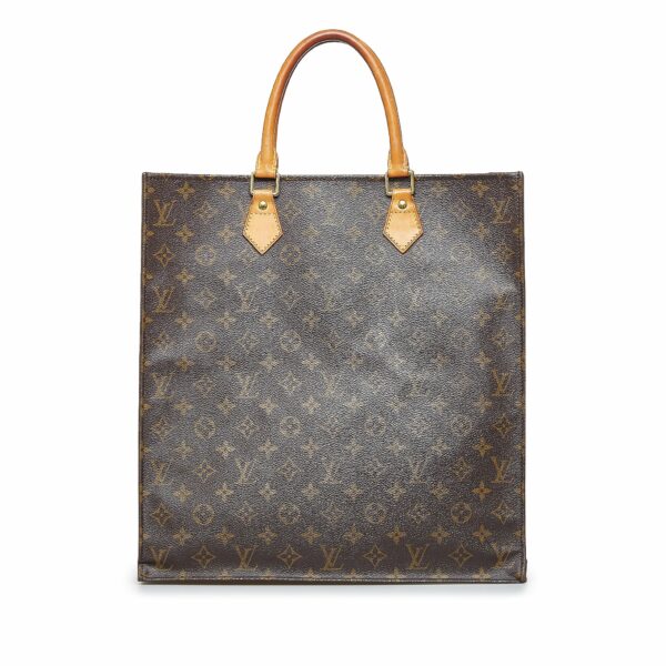 Brown LV Monogram Sac Plat Tote Bag - Image 2