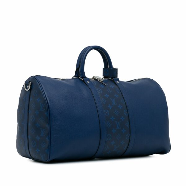 LV Keepall 50 Bandoulière Blue Taigarama - Image 2