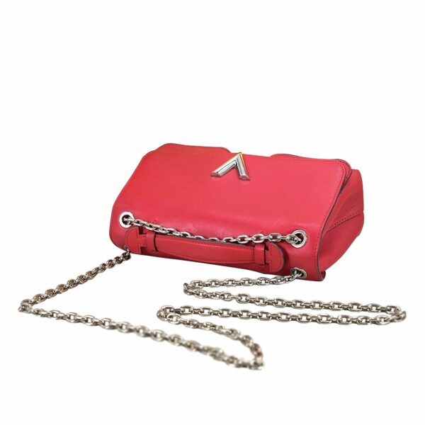 Red LV Monogram Cuir Plume Ecume Very Chain Bag Satchel - Image 11