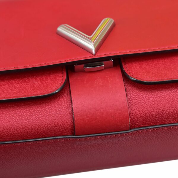 Red LV Monogram Cuir Plume Ecume Very Chain Bag Satchel - Image 5