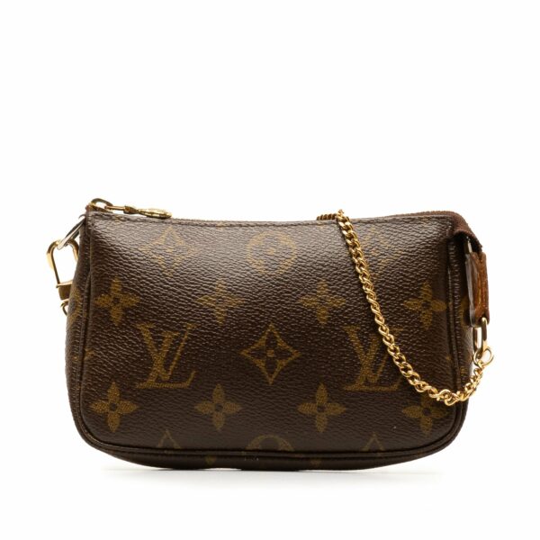 Brown LV Monogram Mini Pochette Accessoires Shoulder Bag