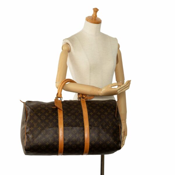 Brown LV Monogram Keepall 50 Travel Bag - Image 12