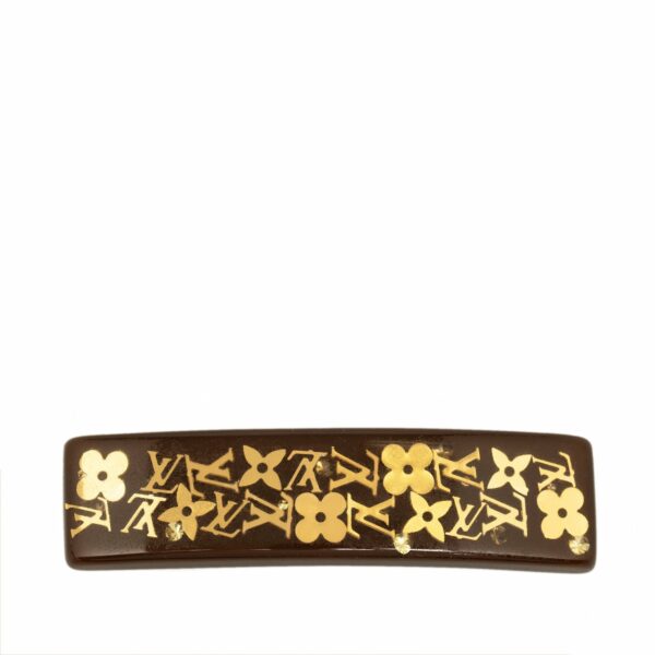 Brown LV Monogram Resin Inclusion Barrette