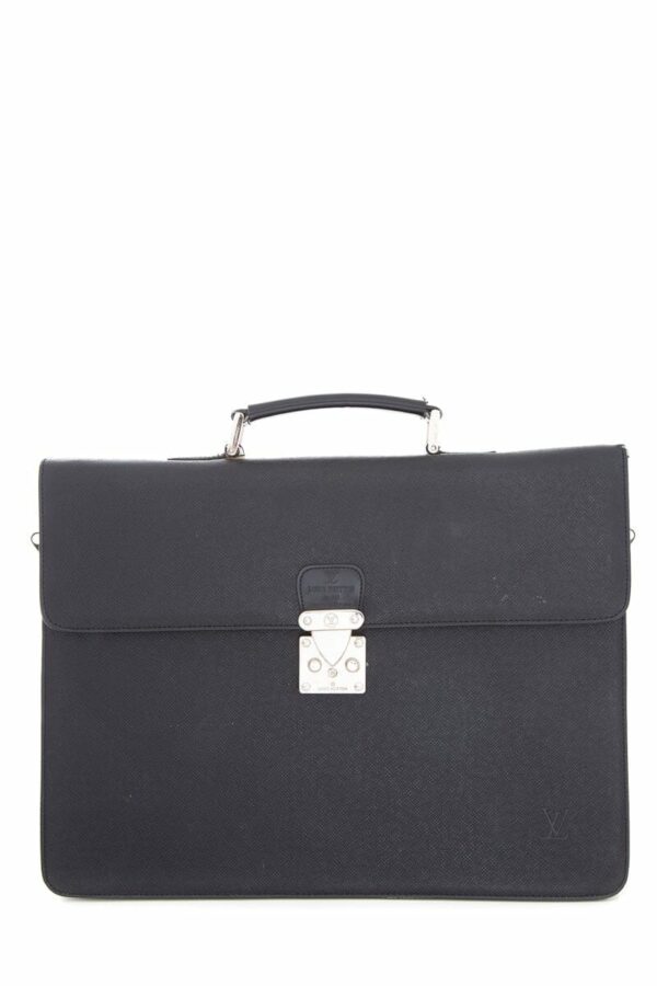 LV Black Taiga Porte-Documents Briefcase