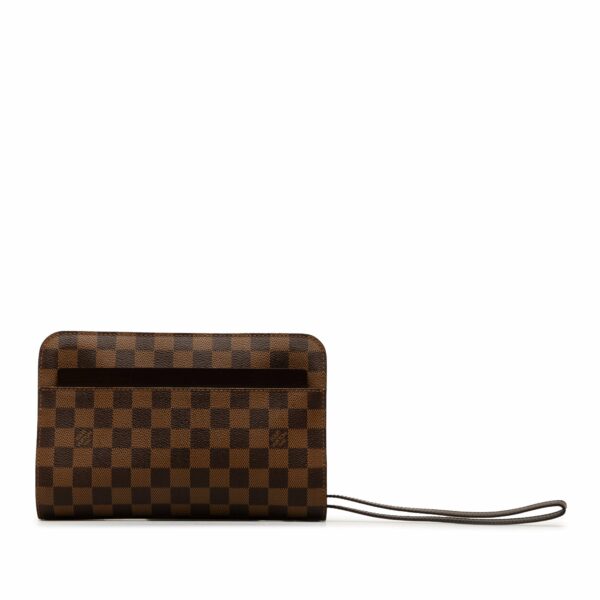 Brown LV Damier Ebene Pochette Saint Louis Clutch Bag