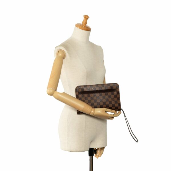 Brown LV Damier Ebene Pochette Saint Louis Clutch Bag - Image 11