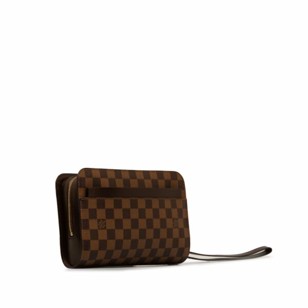 Brown LV Damier Ebene Pochette Saint Louis Clutch Bag - Image 2