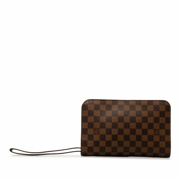 Brown LV Damier Ebene Pochette Saint Louis Clutch Bag - Image 3