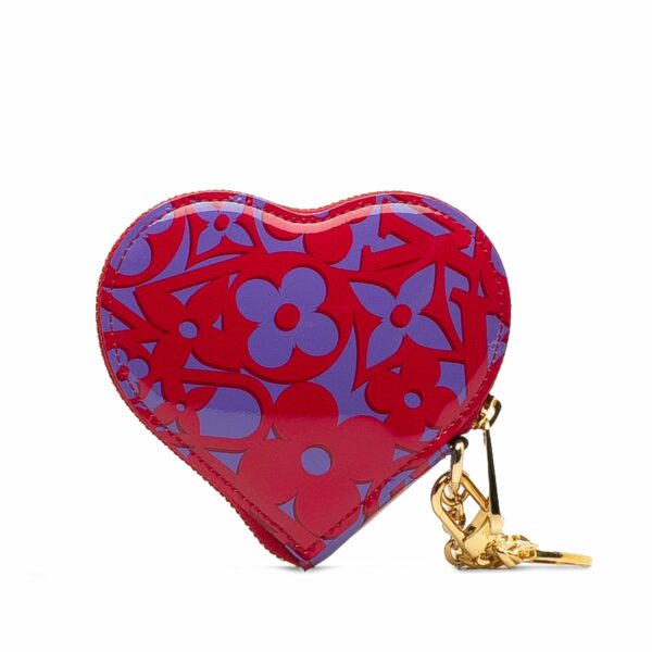 Red LV Monogram Vernis Sweet Repeat Heart Coin Purse - Image 3