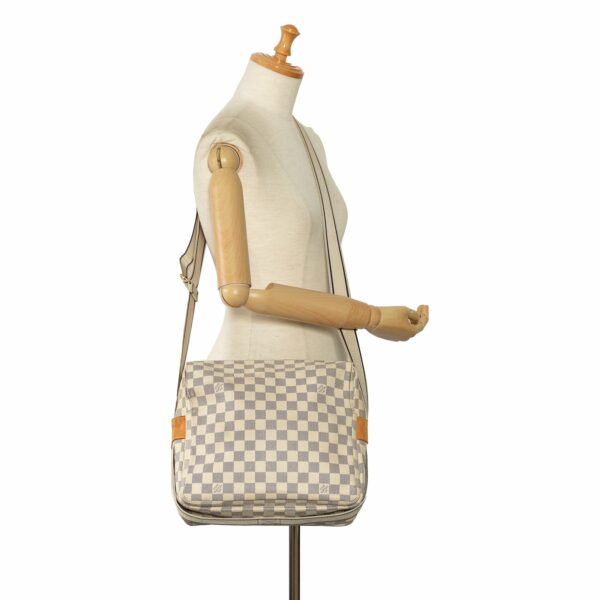 Beige LV Damier Azur Naviglio Crossbody Bag - Image 10