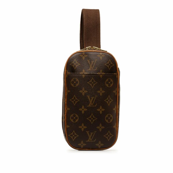 Brown LV Monogram Pochette Gange Crossbody Bag