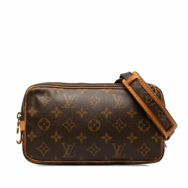 Brown LV Monogram Pochette Marly Bandouliere Crossbody Bag