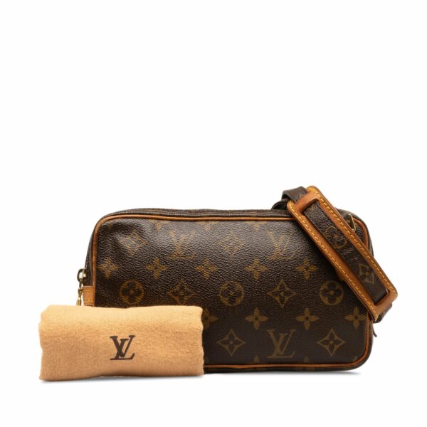 Brown LV Monogram Pochette Marly Bandouliere Crossbody Bag - Image 12