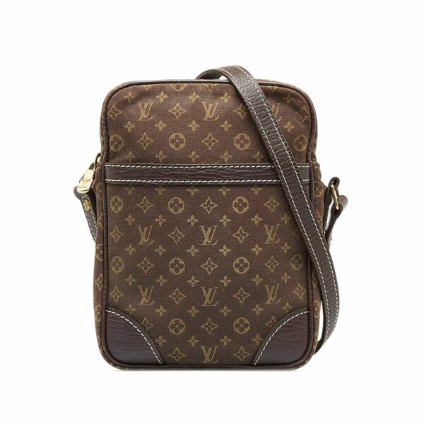 Brown LV Monogram Mini Lin Danube Crossbody Bag