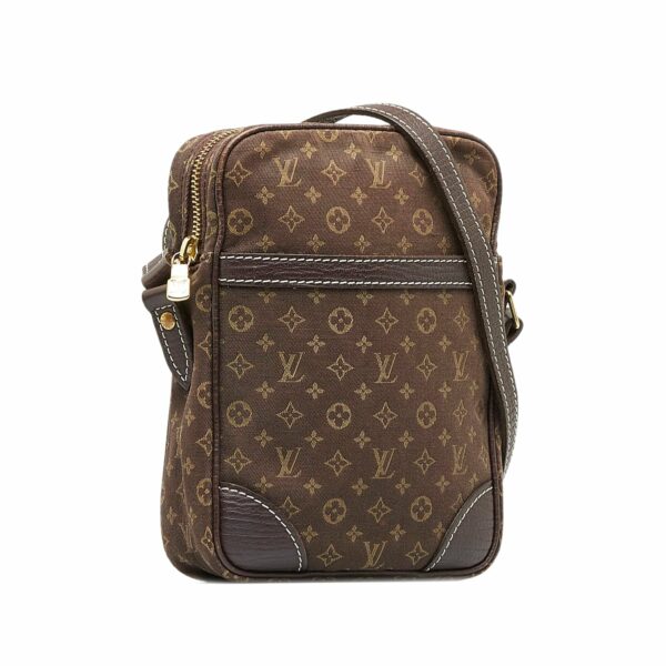 Brown LV Monogram Mini Lin Danube Crossbody Bag - Image 2