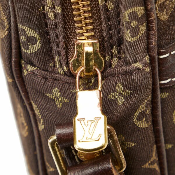 Brown LV Monogram Mini Lin Danube Crossbody Bag - Image 8