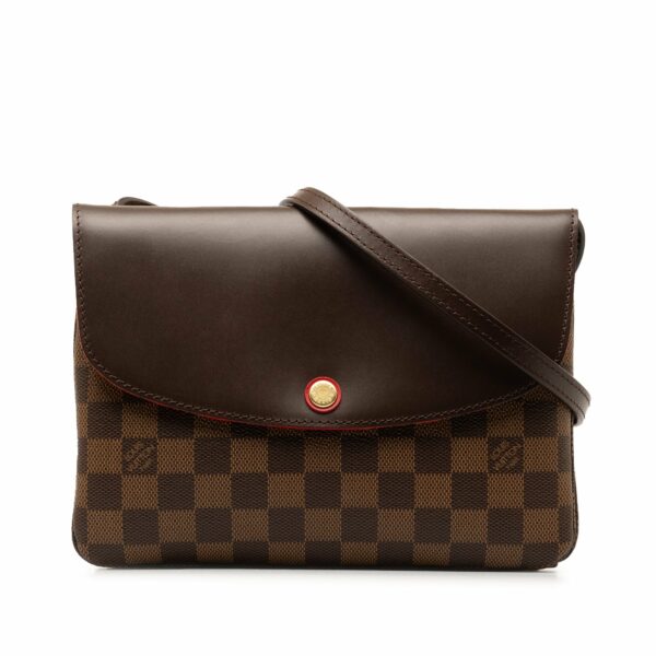 Brown LV Damier Ebene Twice Crossbody Bag