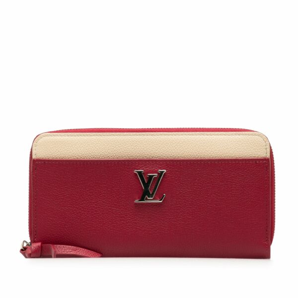 Red LV Lockme Zippy Wallet