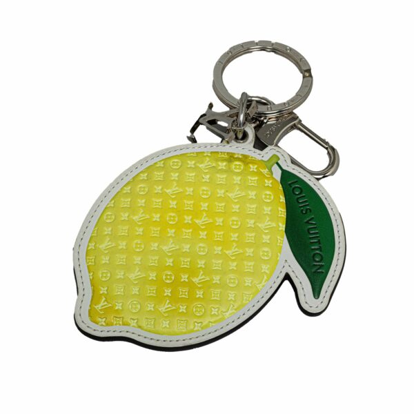 Yellow LV Monogram Lemon Charm Key Chain