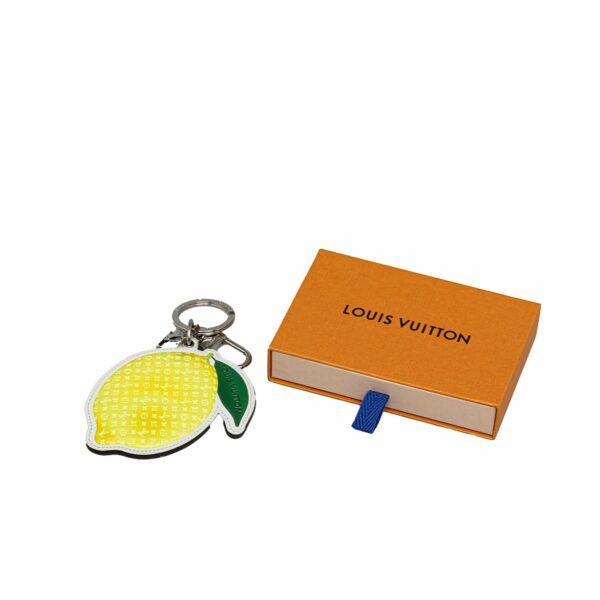 Yellow LV Monogram Lemon Charm Key Chain - Image 6