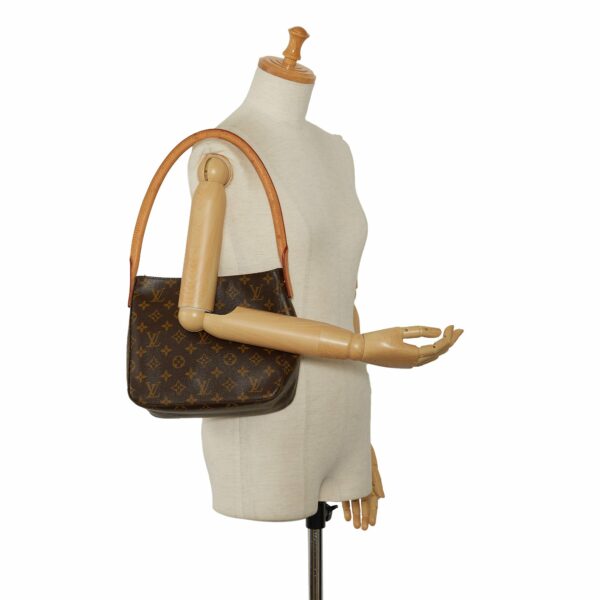 Brown LV Monogram Looping MM Shoulder Bag - Image 12