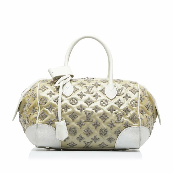 White LV Monogram Bouclettes Speedy Boston Bag