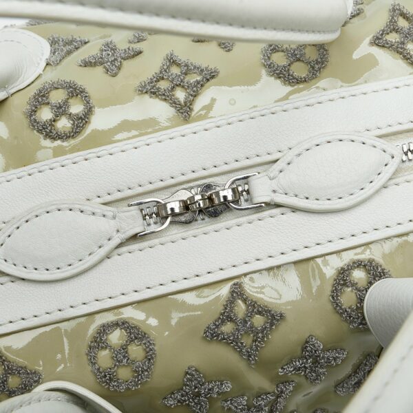 White LV Monogram Bouclettes Speedy Boston Bag - Image 8