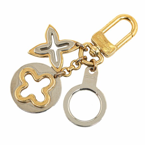 Gold LV Monogram Charm Key Chain